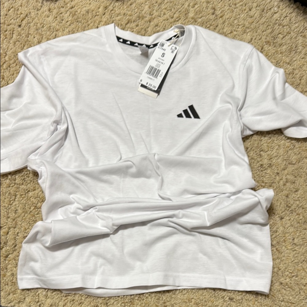 Adidas White Tee with Black Logo